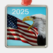 Amerikaanse vlag- en Bald Eagle Patriotic Ornament (Voorkant)
