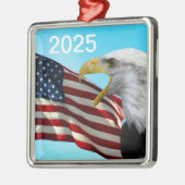 Amerikaanse vlag- en Bald Eagle Patriotic Ornament (Links)