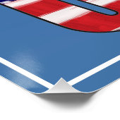 Amerikaanse vlag en Bald Eagle Perfect Poster (Hoek)