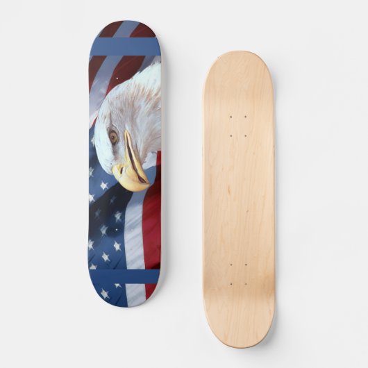 Amerikaanse vlag en Bald Eagle Persoonlijk Skateboard (Voorkant)