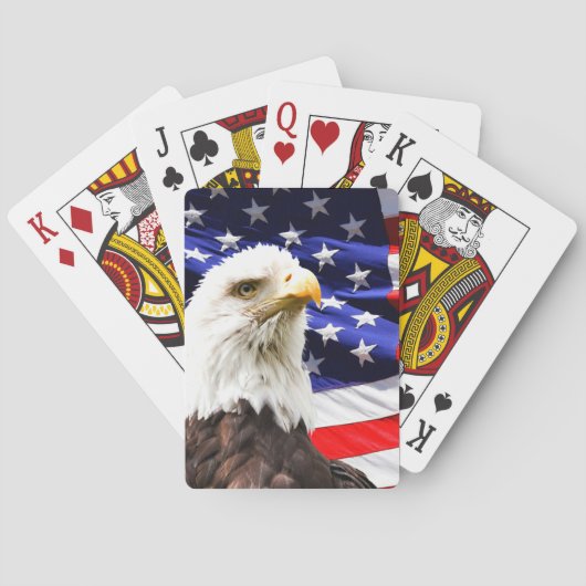 Amerikaanse vlag en Bald Eagle Pokerkaarten (Achterkant)