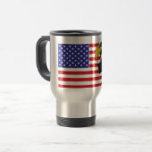Amerikaanse vlag en Bald Eagle Reisbeker (Voorkant links)