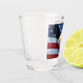 Amerikaanse vlag en Bald Eagle Shot Glas (Links)