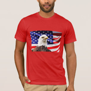 Amerikaanse vlag en Bald Eagle T-shirt