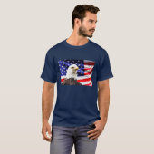 Amerikaanse vlag en Bald Eagle T-shirt (Voorkant volledig)