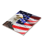 Amerikaanse vlag en Bald Eagle Tegeltje (Zijkant)