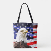 Amerikaanse vlag en Bald Eagle Tote Bag (Achterkant)