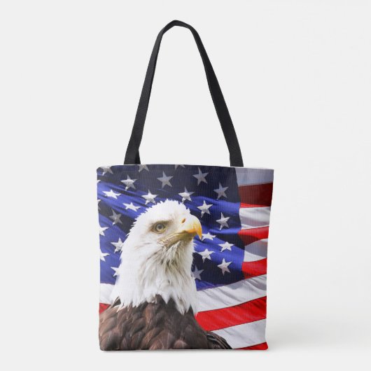 Amerikaanse vlag en Bald Eagle Tote Bag (Achterkant)