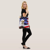 Amerikaanse vlag en Bald Eagle Tote Bag (Op model)