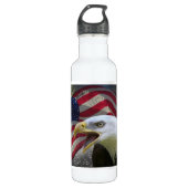 Amerikaanse vlag en Bald Eagle Waterfles (Voorkant)