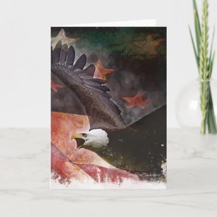 Amerikaanse vlag en Bald Eagle Wenskaart Bedankkaart