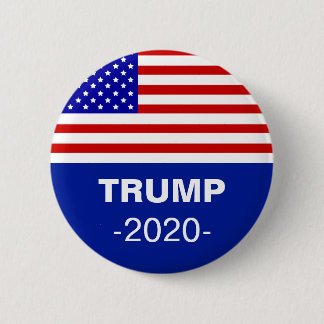 Amerikaanse vlag en bewerkbare Trump 2020 Ronde Button 5,7 Cm