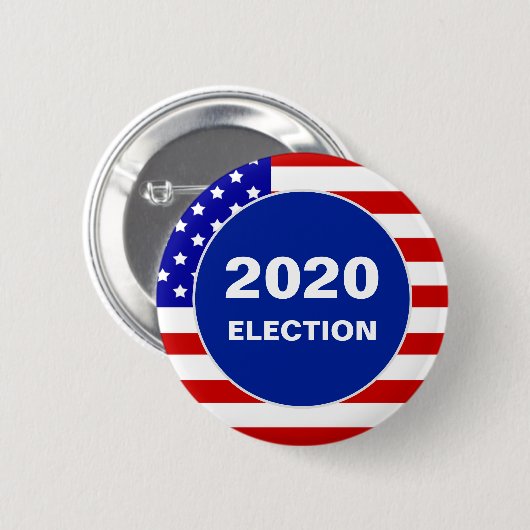 Amerikaanse vlag en bewerkbare verkiezingstekst va ronde button 5,7 cm (Voorkant /achterkant)