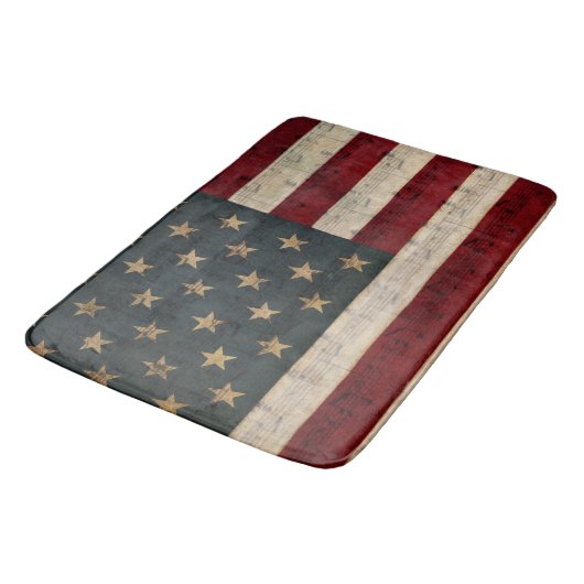  Amerikaanse vlag en blademuziek Badmat (Gekanteld)
