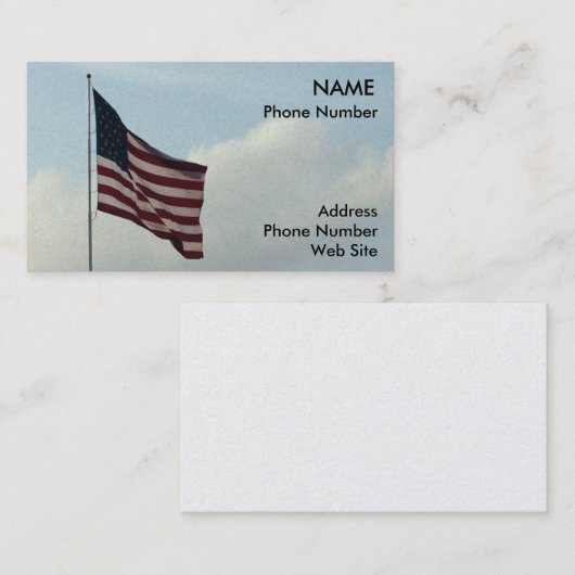 Amerikaanse vlag en blauwe hemel visitekaartje (Voorkant / Achterkant)