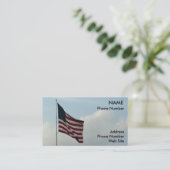 Amerikaanse vlag en blauwe hemel visitekaartje (Staand voorkant)
