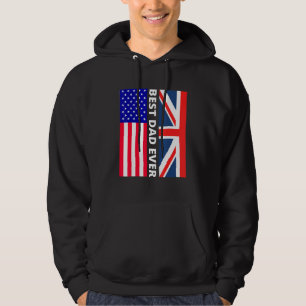 Amerikaanse vlag en Britse vlag beste vader op 4 j Hoodie