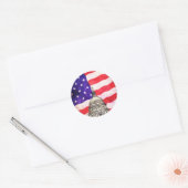 Amerikaanse vlag en Capitool gebouw Ronde Sticker (Envelop)