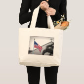 Amerikaanse vlag en Crucifix Impulse Canvas tas (Voorkant (product))