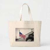 Amerikaanse vlag en Crucifix Impulse Canvas tas (Voorkant)