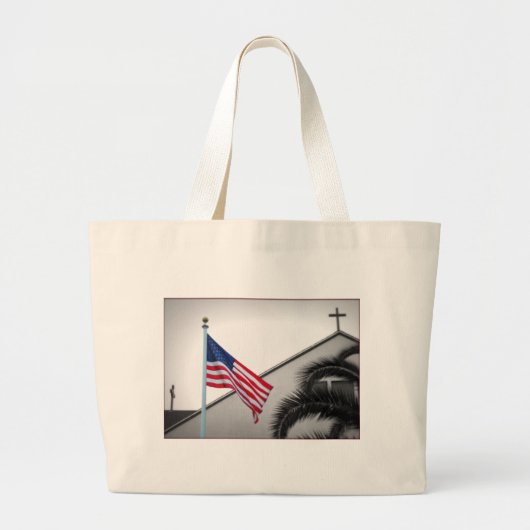 Amerikaanse vlag en Crucifix Impulse Canvas tas (Voorkant)