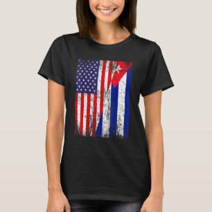 Amerikaanse vlag en Cubaanse vlag in nood T-shirt