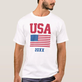 Amerikaanse vlag en datum t-shirt