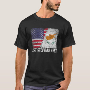 Amerikaanse vlag en de vlag van Cyprus Best Stepda T-shirt