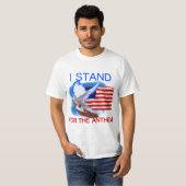 Amerikaanse vlag en duif Ik sta voor het volkslied T-shirt (Voorkant volledig)