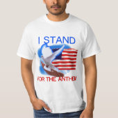 Amerikaanse vlag en duif Ik sta voor het volkslied T-shirt (Voorkant)
