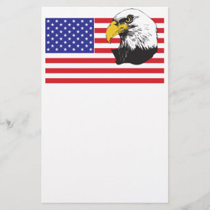 Amerikaanse vlag en Eagle Briefpapier