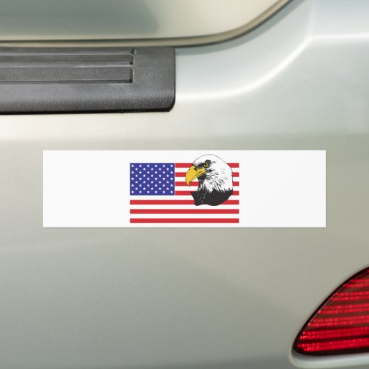 Amerikaanse vlag en Eagle Bumpersticker (Op auto)