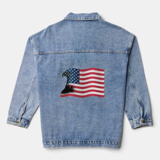 Amerikaanse vlag en Eagle Denim Jacket (Achterkant)