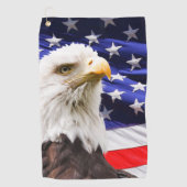 Amerikaanse vlag en Eagle Golfhanddoek (Voorkant)