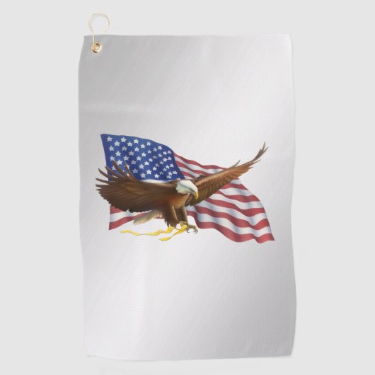 Amerikaanse vlag en Eagle Golfhanddoek (Voorkant)
