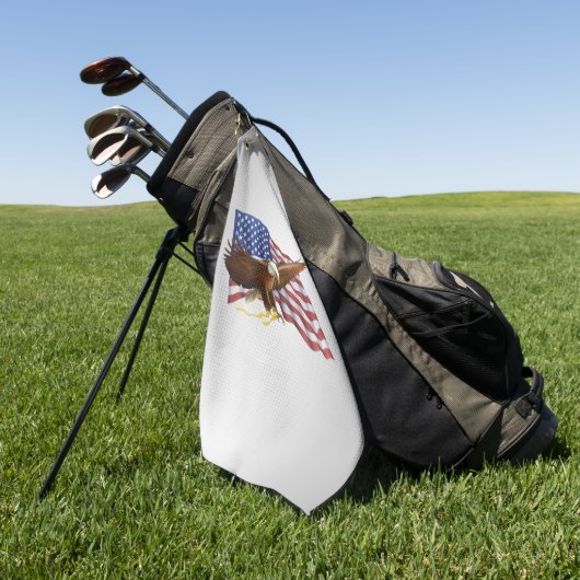 Amerikaanse vlag en Eagle Golfhanddoek (Groen)