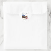 Amerikaanse vlag en Eagle Hart Sticker (Tas)