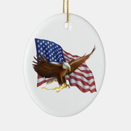 Amerikaanse vlag en Eagle Keramisch Ornament (Rechts)