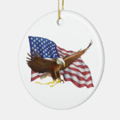 Amerikaanse vlag en Eagle Keramisch Ornament (Links)