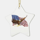 Amerikaanse Vlag en Eagle Keramisch Ornament (Links)