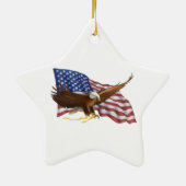 Amerikaanse Vlag en Eagle Keramisch Ornament (Achterkant)