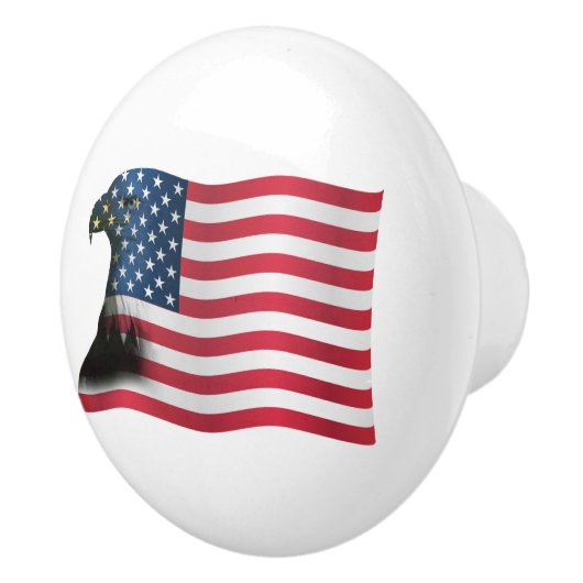 Amerikaanse vlag en Eagle Keramische Knop (Rechts)