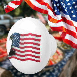 Amerikaanse vlag en Eagle Keramische Knop