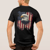 Amerikaanse vlag en Eagle Mannen T-shirt (Achterkant)