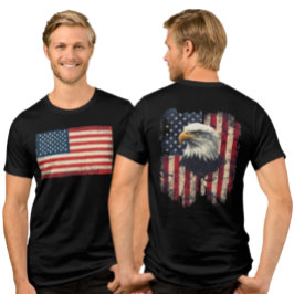 Amerikaanse vlag en Eagle Mannen T-shirt