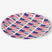 Amerikaanse vlag en Eagle Papieren Bordje (Gekanteld)