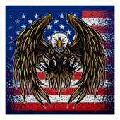 Amerikaanse vlag en Eagle Perfect Poster (Voorkant)