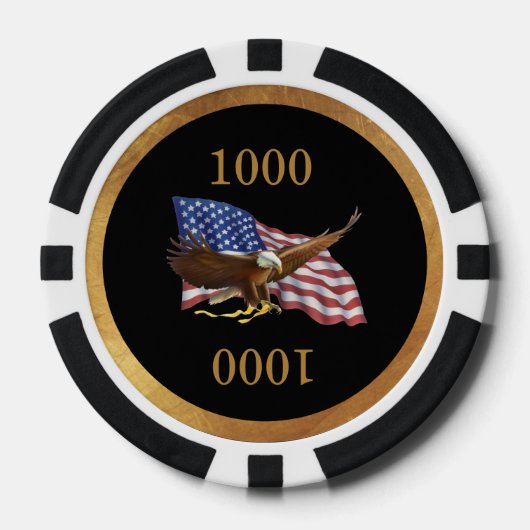 Amerikaanse vlag en Eagle Pokerchips (Voorkant)