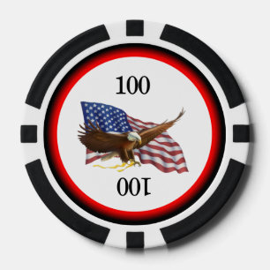 Amerikaanse vlag en Eagle Pokerchips