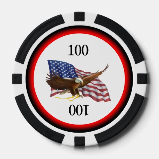 Amerikaanse vlag en Eagle Pokerchips (Voorkant)